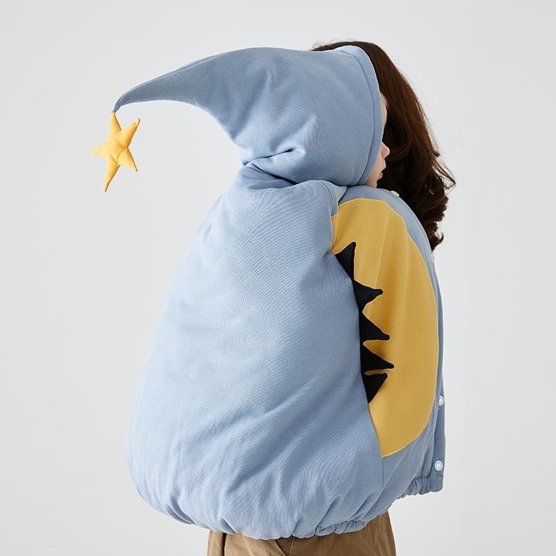 

Jackets Baby Cloak Cape Jacket Cartoon Star Kids Boys Girls Outwear Windproof Thick Warm Hooded Coat Princess Winter, Blue;gray
