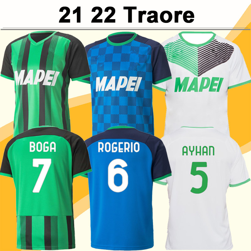 

21 22 Sassuolo Calcio TRAORE BERARDI BOGA Mens Soccer Jerseys CAPUTO OBIANG DEFREL KYRIAKOPOULOS Home Away 3rd Short Sleeve Football Shirt Uniforms, Qm1805 21 22 home no patch