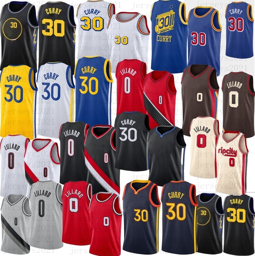 

Stitch Basketball Damian 0 Lillard Jersey Men Stephen 30 Curry city 2022 jerseys, As