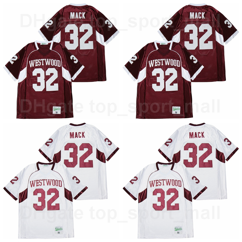 

Men Fort Pierce Westwood 32 Khalil Mack Jersey High School Football Breathable Sports Pure Cotton Embroidery And Stitching Team Color Red White, 32 red