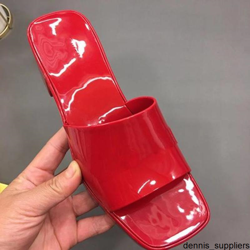 

Women Rubber High Heel Slide Sandal 6cm Designer Sandals Slipper Pink Green Candy Colors Outdoor Beach Slides Slippers Flip Flops, Black