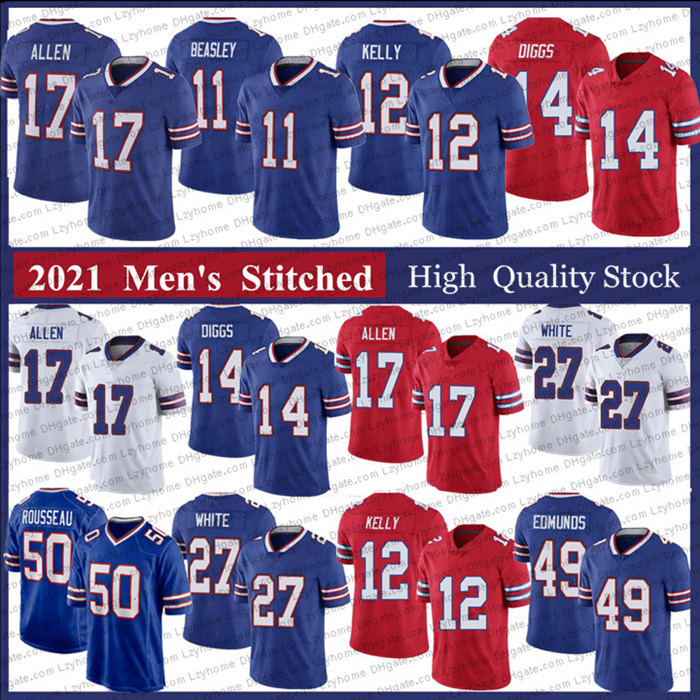 

14 Stefon Diggs 17 Josh Allen Football Jerseys 50 Gregory Rousseau 27 Tre'Davious White 91 Oliver 49 Tremaine Edmunds 11 Cole Beasley 26 Devin Singletary 12 Jim Kelly, My store(lzyhome)
