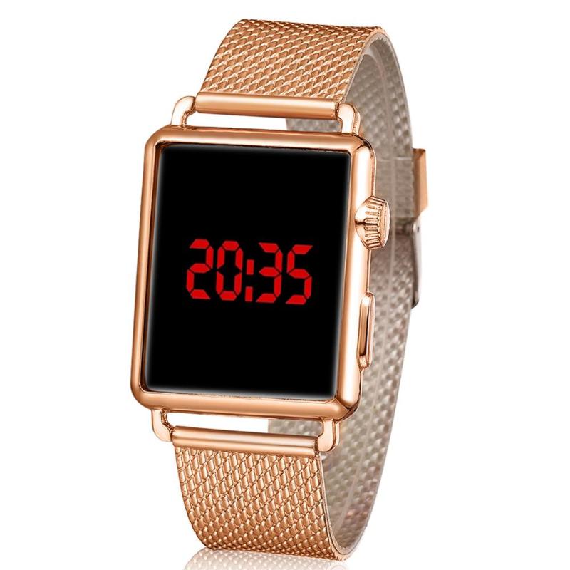 

Wristwatches Men's Digital Watches Women Retro LED Sport Waterproof Men Relogio Masculino Gold Watch, Rose gold