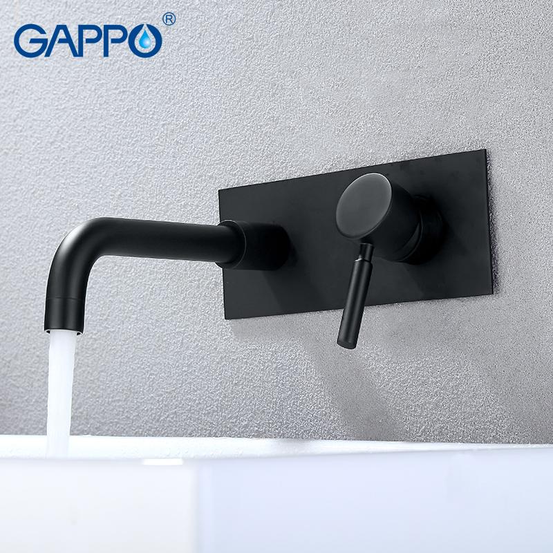 

Bathroom Sink Faucets GAPPO Basin Black Waterfall Water Taps Bath Mixer Wall Mounted Faucet