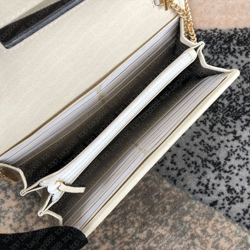 

Luxurys Designers Wallet On Chain white genuine leather bag with SN Box top quality women ladies mini shoulder crossbody clutch WOC bags