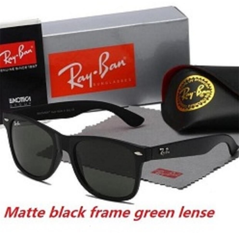 

High Quality Ray Men Women Sunglasses Vintage Pilot Wayfarer Brand Sun Glasses Band UV400 Bans Ben With box and case 2140, White;black
