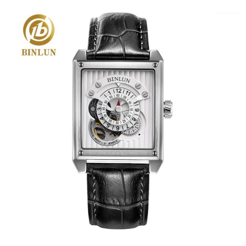 

Binlun Top Racing Dial Men's Automatic Watch Imported Italian Calfskin Luxury Mechanical 24 Jewel Movement Male Wristwatches, Style 1