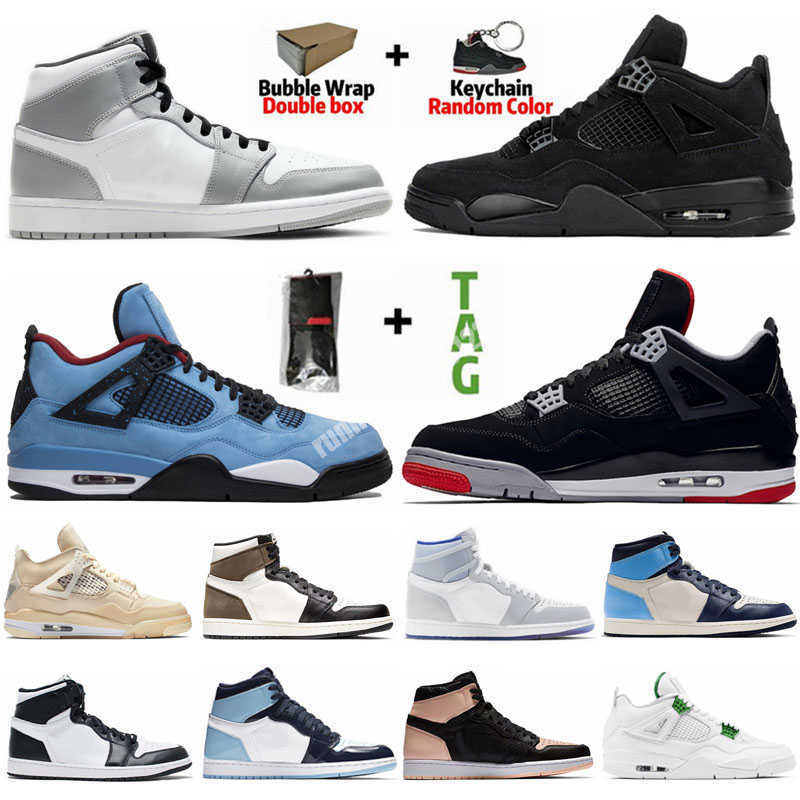 

2022 de basket-ball Sail University Blue 4 4s des chaussures Mens Basketball Shoes Sneakers Oreo DIY Bred Black CatGuava Ice men women, Color 39