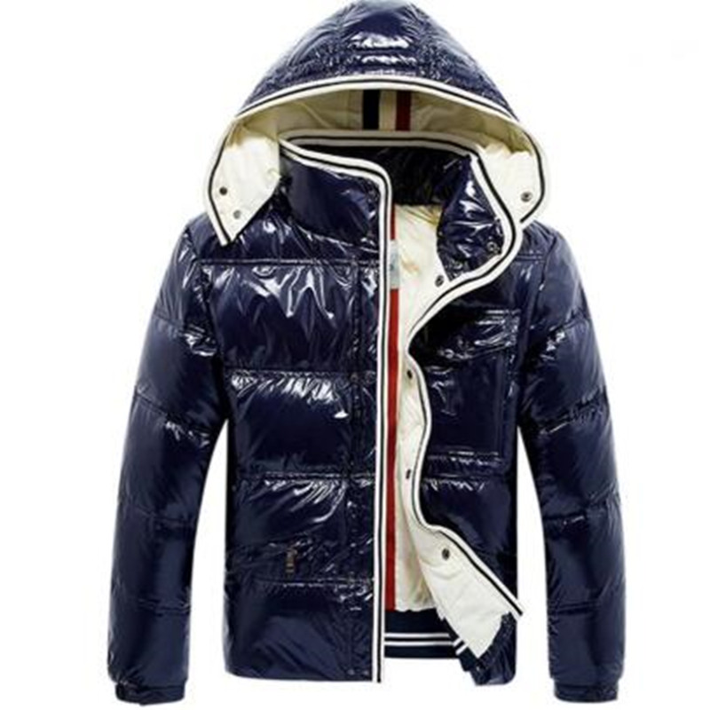 

Forever classic fashion hooded detachable hat men's winter down jacket long sleeve warm shiny fabric casual coat, Black