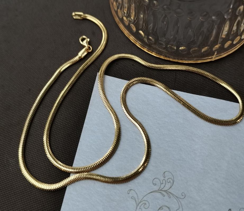 

Chains 18K Solid Yellow Real Gold Jewelry(AU750) Women Soft Snake Chain Bracelet Necklace Close To The Collarbone Strong Gloss Fashion