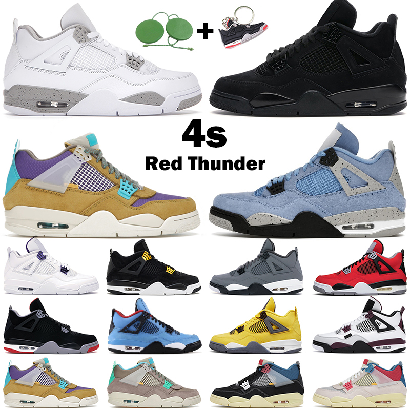 

Mens basketball shoes 4s jumpman 4 Pure Money Black Cat Shimmer Fire Red Metallic Purple White Oreo Loyal Blue men Sports sneakers, 24