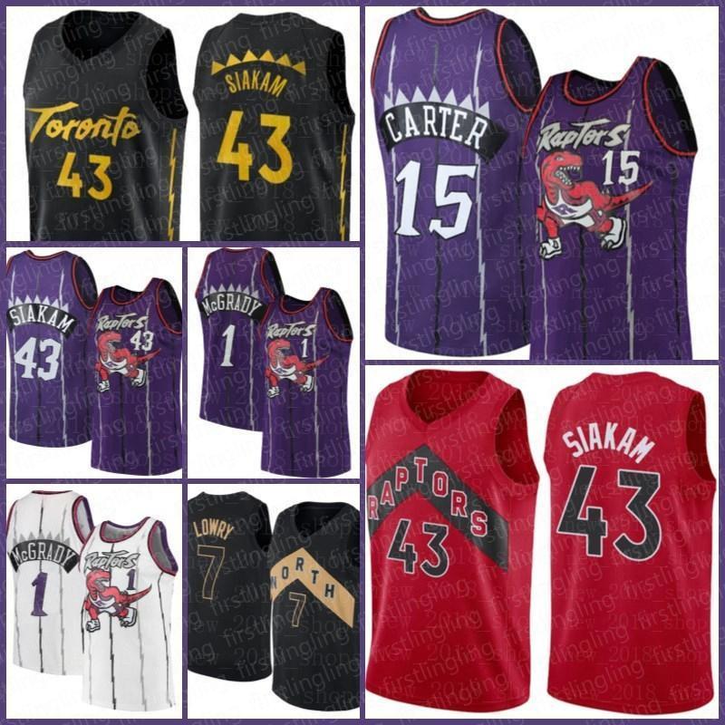 

Toronto Raptors Jersey Vince 15 Carter Jersey Basketball Pascal 43 Siakam Tracy Kyle McGrady Lowry Fred 23 VanVleet Men Youth Men, Black;red