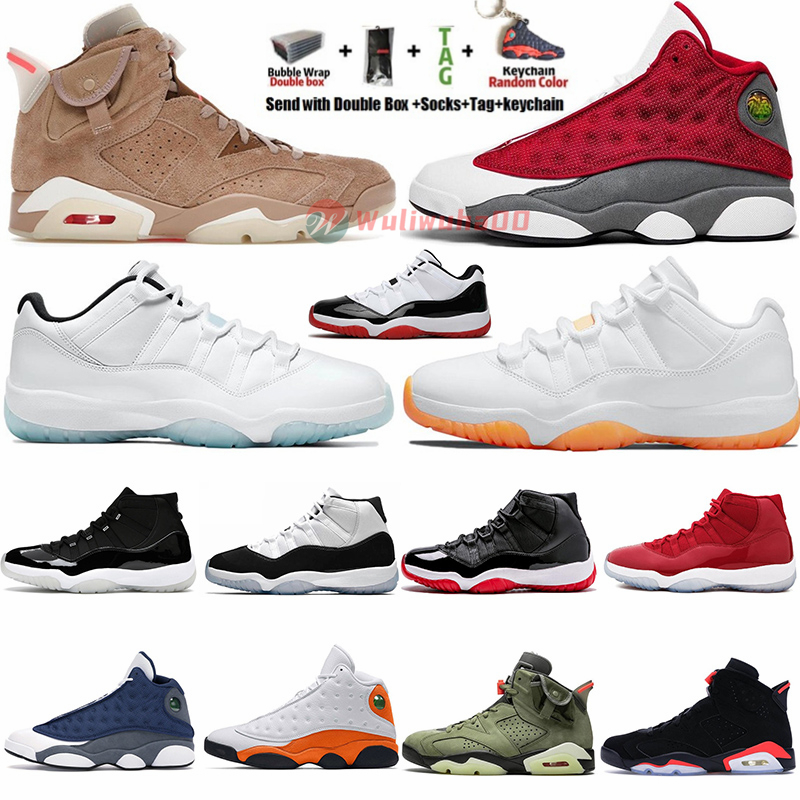 Jumpman Basketball Shoes 6 6s Travis Scotts British Khaki Mens Sneakers 11 11s Low Legend Blue Bred Black Cat 13s Red Flint Sports Trainers, 6s-2