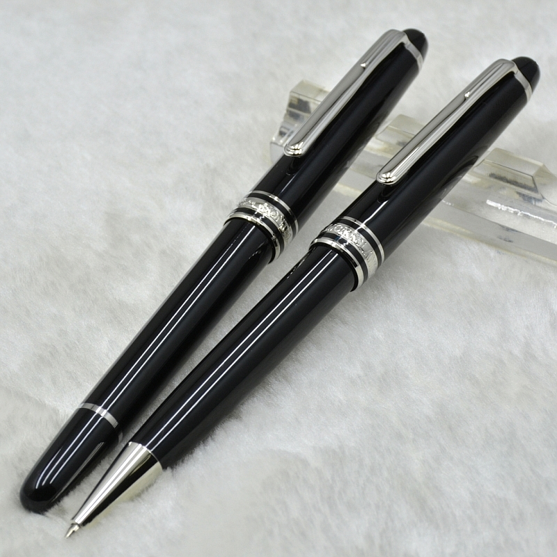 

Promotion High quality Msk-163 Classic Black Resin Rollerball pen Ballpoint pen Fountain pens Stationery office school supplies Writing smooth with Serial Number, As picture shows