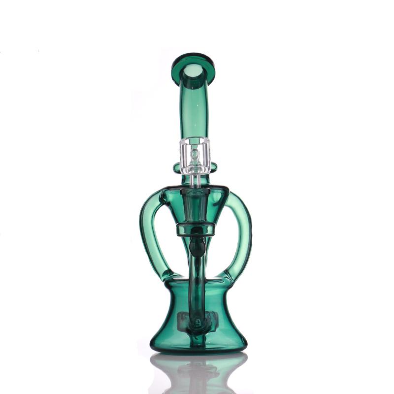 

9inch Tornado Hookah Recyclable Recycled Dab Rigs Glass Water Bongs Smoking pipe Heady Pipes Size 14mm joint