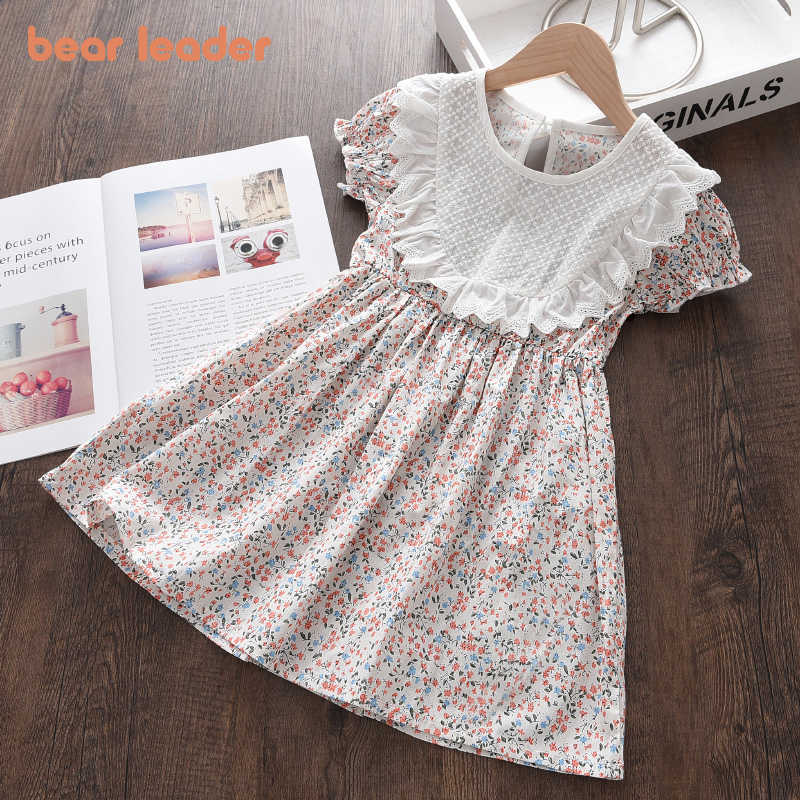 

Bear Leader Baby Girls Summer Princess Dress Fashion Kids Girl Ruffles Patchwork Party Costumes Chidlren Sweet Vestidos 2-6Y 210708, Ah5505white