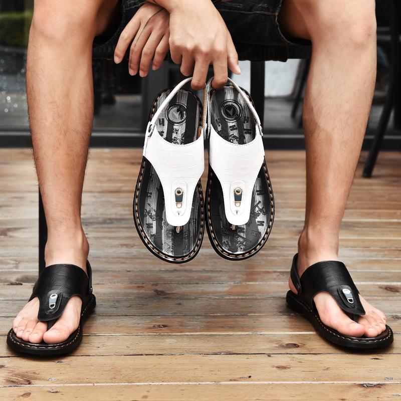 

Slippers Sandalen Gladiators Sandals For Men 2021 Sandalia Masculino Summer Shoes Beach Sandles Sandalias Deportivas Hombre Verano Roman, Black