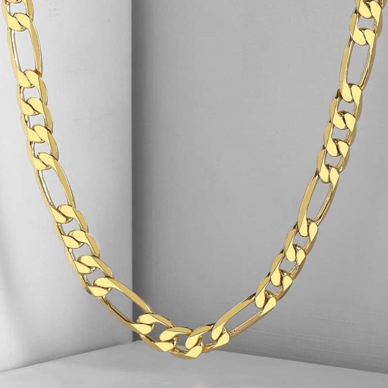 

Wide MENS Boys Figaro Necklace Chain Gold Filled GF Fashion Jewelry GN18 Chains