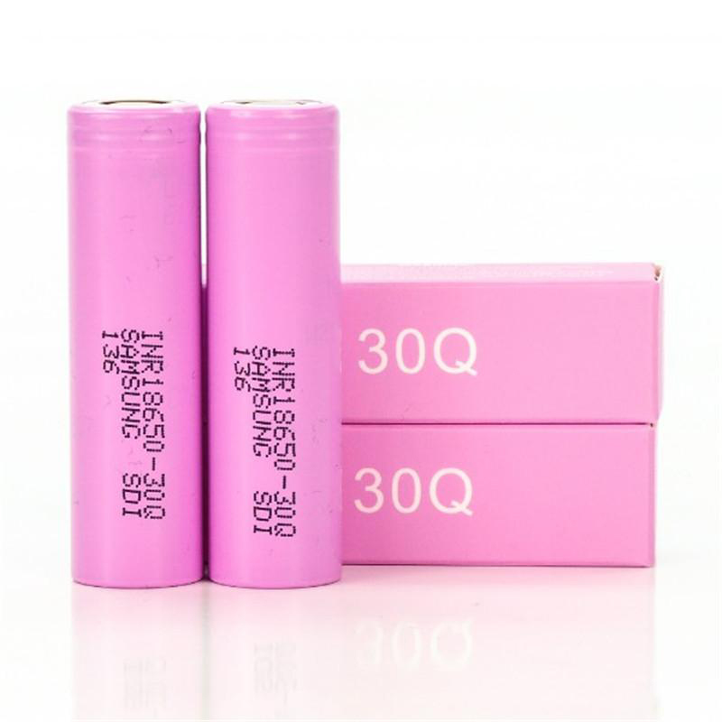 

High Quality INR18650 30Q 18650 Battery Pink Box 3000mAh 20A 3.7V Drain Rechargeable Lithium Flat Top Batteries Vapor Cells For Samsung Fast In Stock