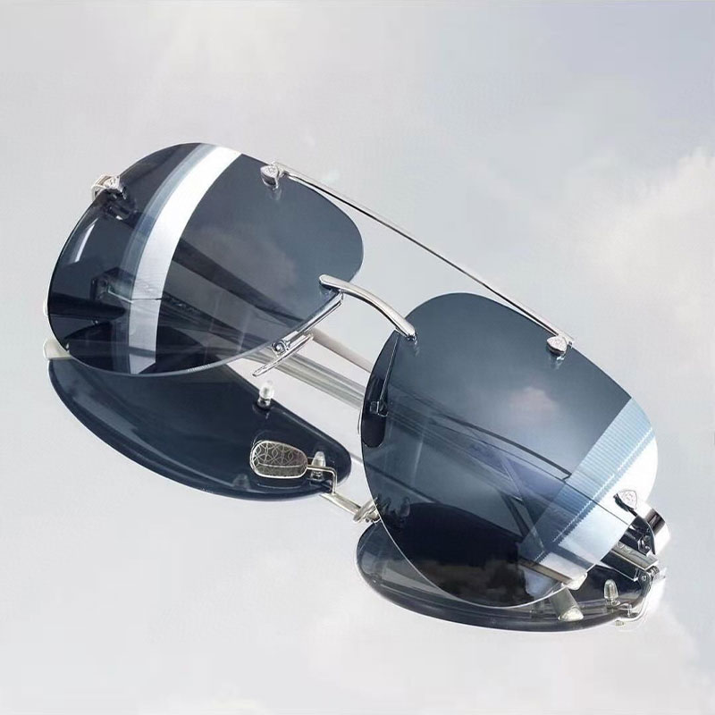 

Classic sunglasses fashion men and women oval frameless coating UV400 lens exquisite plating metal legs THE high quality sunglassess with box, White;black