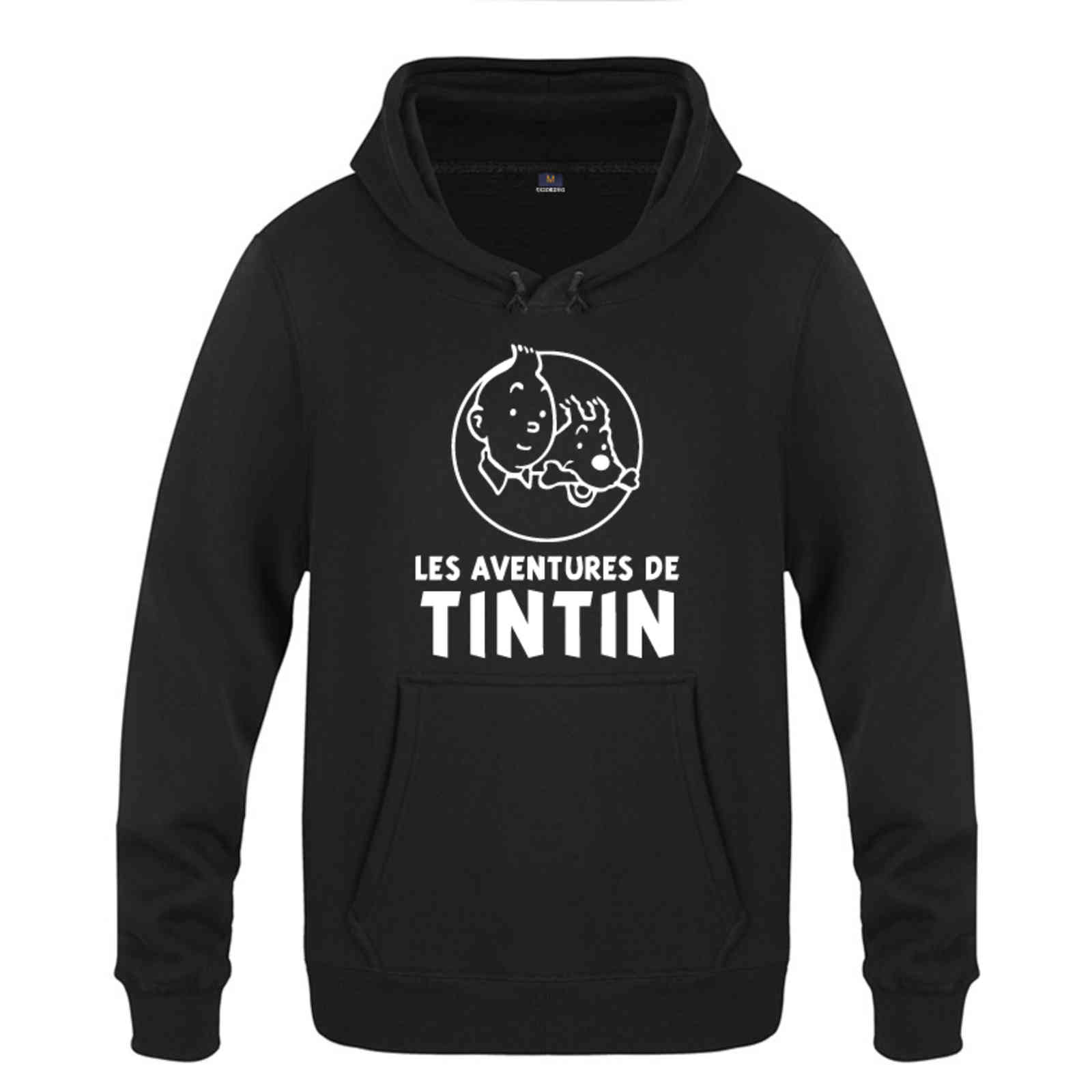 

Men's Hoodies & Sweatshirts Tintin Adventure Cute Cartoon Anime Men Pullover Fleece Hooded V6QL, Extra not product