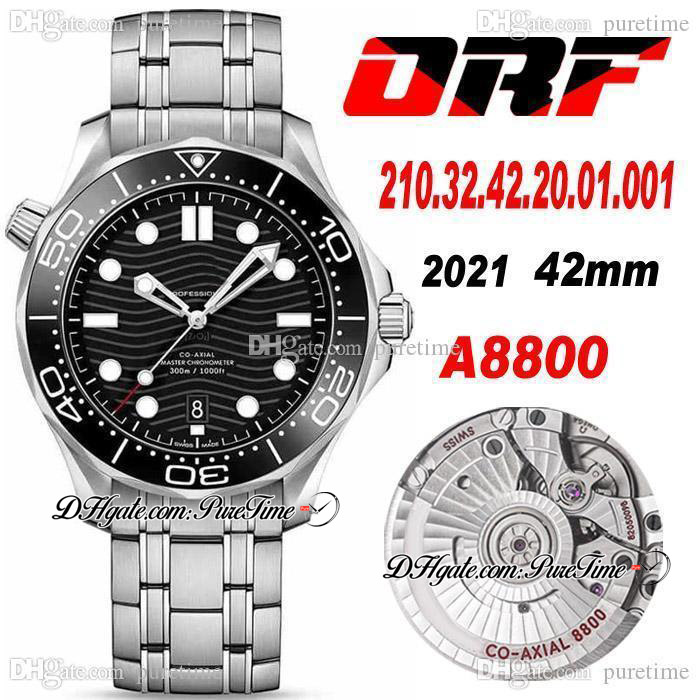 

ORF Diver 300M Cal A8800 Automatic Mens Watch Ceramics Bezel Black Wave Textured Dial Stainless Steel Bracelet 210.32.42.20.01.001 Super Edition Watches Puretime A1, Customized waterproof service
