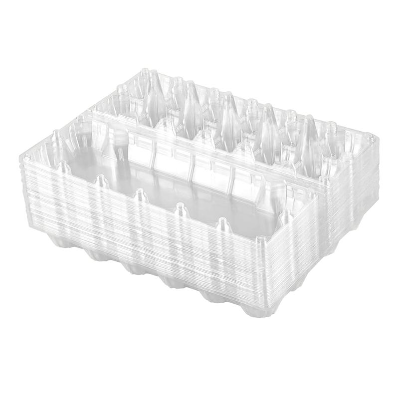 

Storage Bottles & Jars 24Pcs Plastic Egg Cartons Bulk Clear Chicken Tray Holder For Family Pasture Farm Business Market- 12 Grids