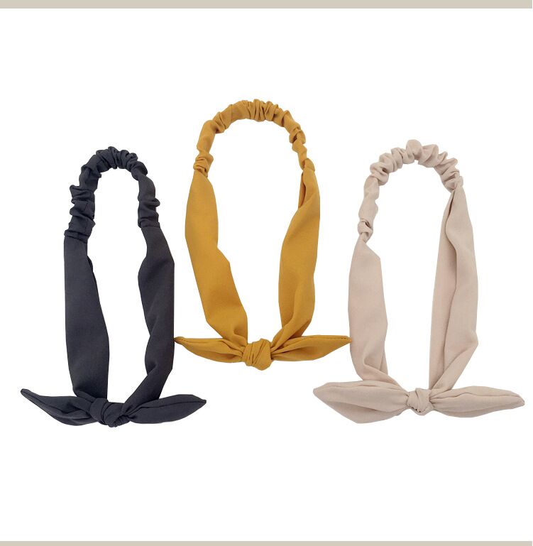 

Bunny ear hair band female women girl children pure solid color design rabbit ear sweet Cute Headband headwear, As pic