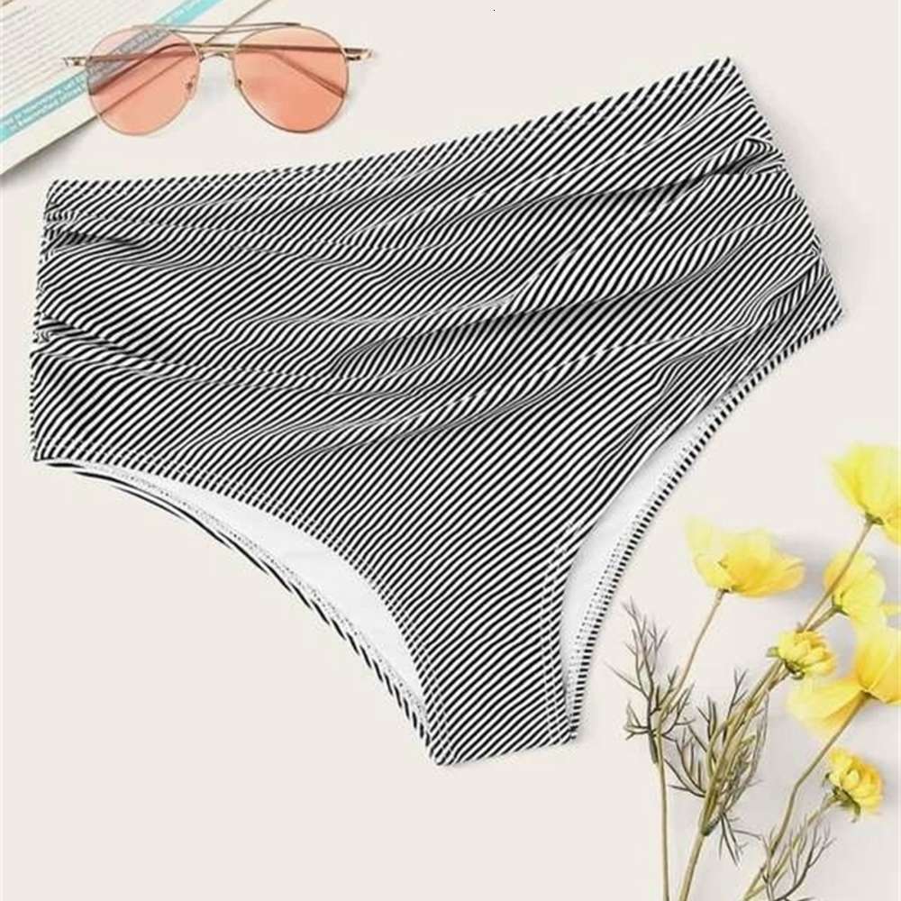 Swimsuit Solid Bikini Sexy Women's High Waist Bottom Single triangl swimwear-image-692542977