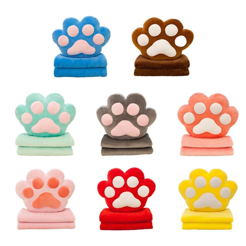 

Pillow 2 In1 Blanket Cute Cat Foldable Patchwork Quilt Cushion Stuffed Dolls