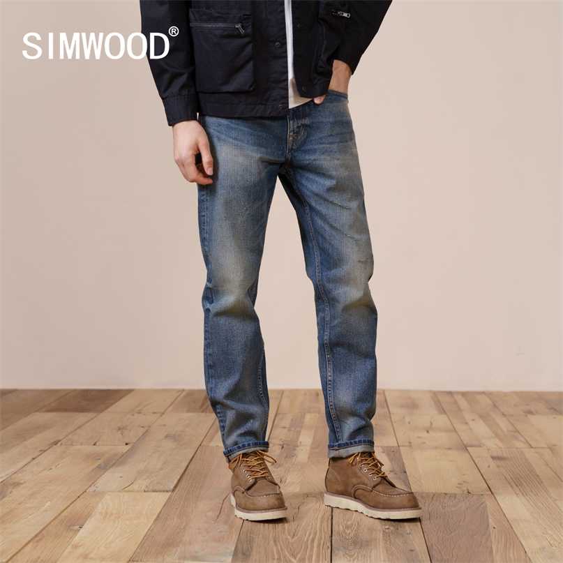 

Autumn Regular Straight Jeans Men 100% Cotton Vintage Casual Denim Trousers Plus Size Brand Clothing 211108, Blue
