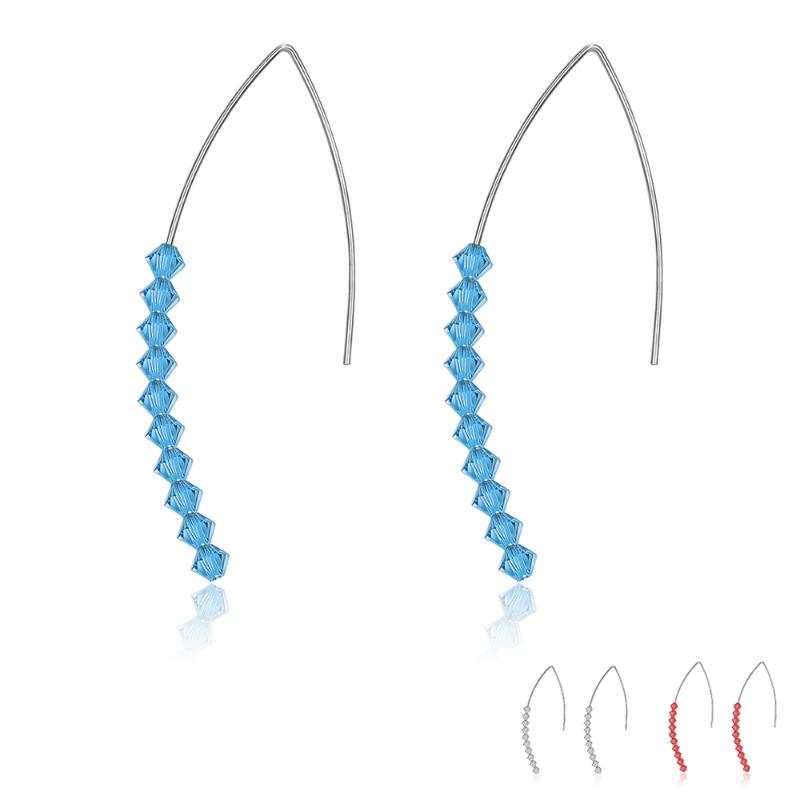 

Dangle & Chandelier SILVERHOO 925 Sterling Silver Letter V Earrings Woman Fashion Shiny Zircon To Send Friends Anniversary Party Gifts