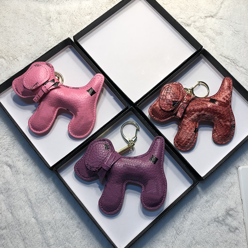

bag charm Puppy Bag Pendant Cute Printed Bow Puppy Keychain Backpack Charm designer keyring car keychain key holder