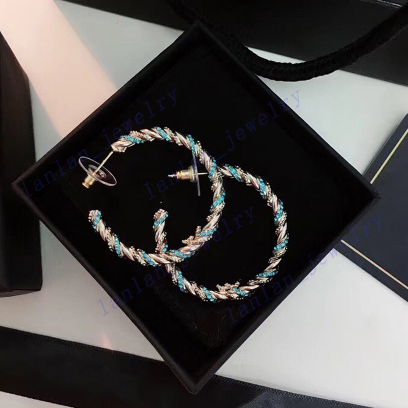 

L0-C09 Stud Designer Earrings Classic Double Letter Logo Twist Earring 925 Silver Needle High-Quality, Golden;silver