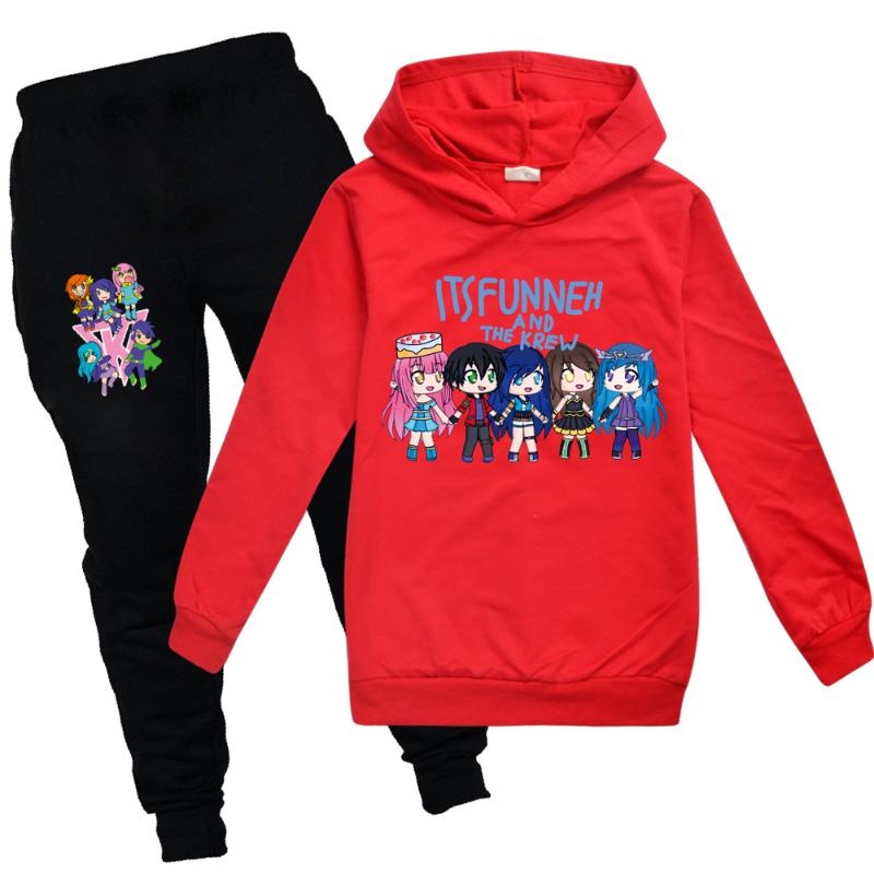 

Clothing Sets Its Funneh Kids Hoodies Pants 2pcs Long Sleeve Pullover Boys Sweatshirt Teenage Girls 2-16Years, White