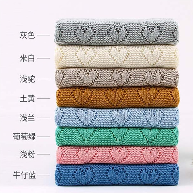 

Baby Blanket Love Haert Hollow Out Soogan Plain Knitted Blankets Sleeping Bedding Quilt Air Conditioners Comforters 2316 Y2, As pics