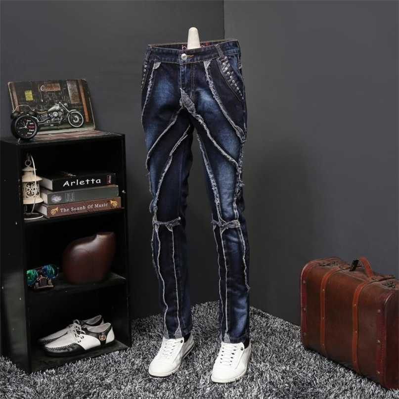

Autumn Jeans Male Personality Self-cultivation Directly Canister Long Pants Brand Designer Erkek Jean Pantolon 211108, Picture color