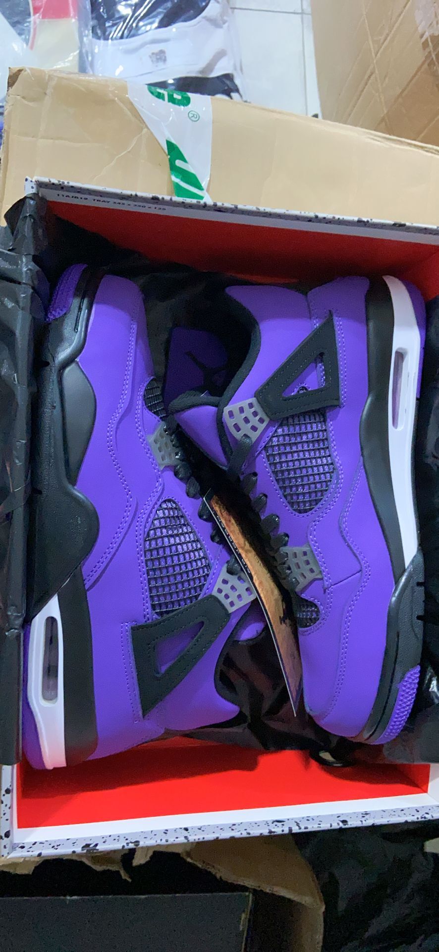 

2019 Newest Authentic 4 Travis Scott x 4S Cactus Jack IV Limied Shoes Purple Suede Sports Sneakers With Box 308497-510