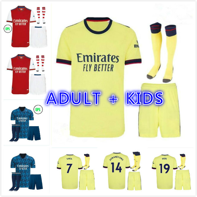 

Aduit kits Arsen soccer jersey Fans Player version Gunners 21 22 ÃDEGAARD SAKA THOMAS WILLIAN NICOLAS TIERNEY 2021 2022 football shirt Men +, Black;yellow