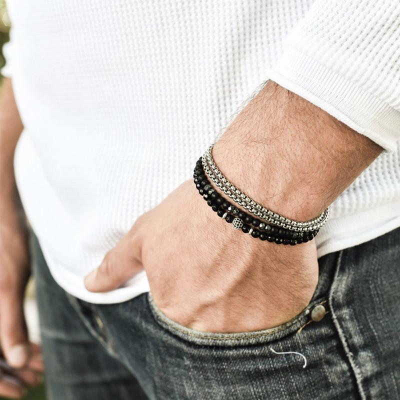 

Charm Bracelets 2021 Vintage Men Classic Fashion 3Pcs/Set Stone Beaded & Bangles For Jewelry Gift