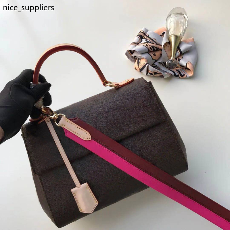 5A Top Quality M42738 CLUNY BB A colorful leather strap handbag classic flower pattern fashion totes ladies purse bags M44463 M43792 M44267