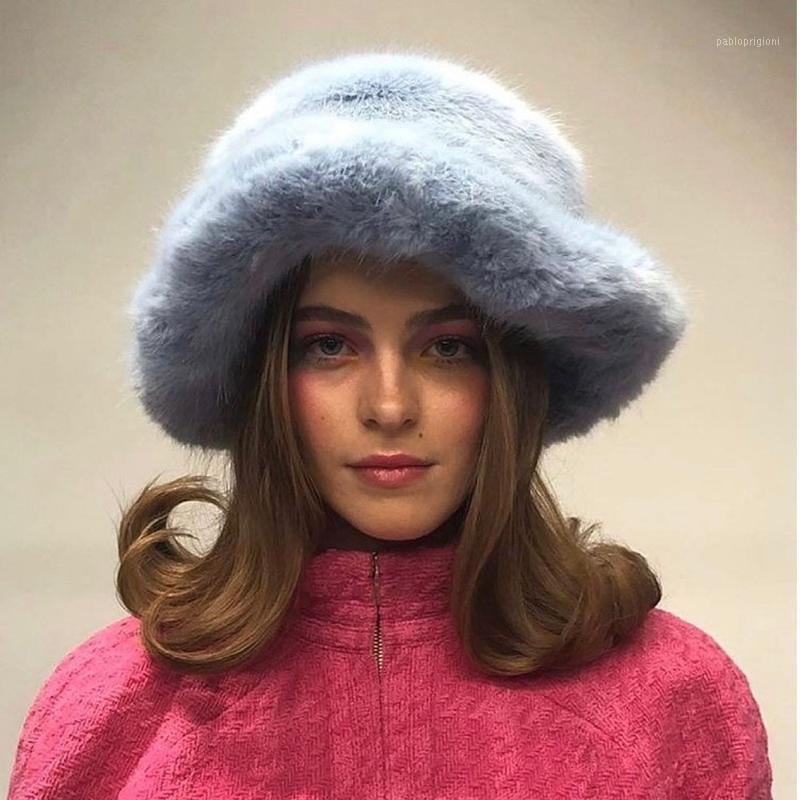 

Berets Women's Vintage Solid Color Bucket Hats Autumn Winter Warm Fisherman Cap Japanese Style Small Face Hat Streetwear