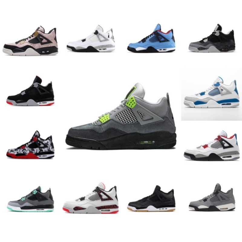 

high quality Jumpman Basketball Shoes Varsity Royal Black Cement 4 4s Fire Red Neon What The Cat Mens Trainers Sneakers Sports 40-46, 19