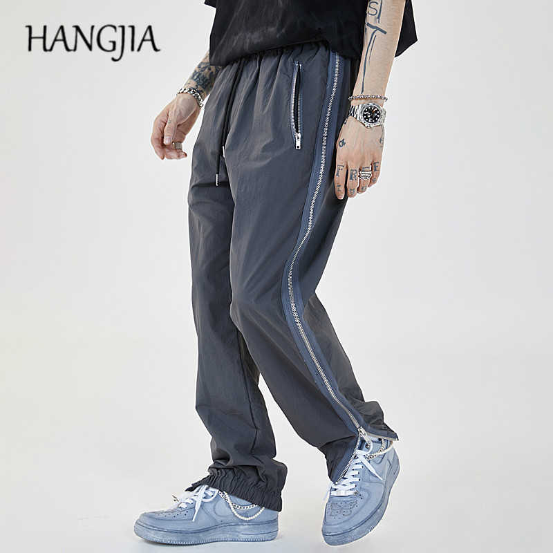 

Double Side Zippers Joggers Pants Men Women Hio Hop Side Split Fork Adjustable Jopgger Sweatpant Streetwear Loose Casual Joggers C0607, Gray