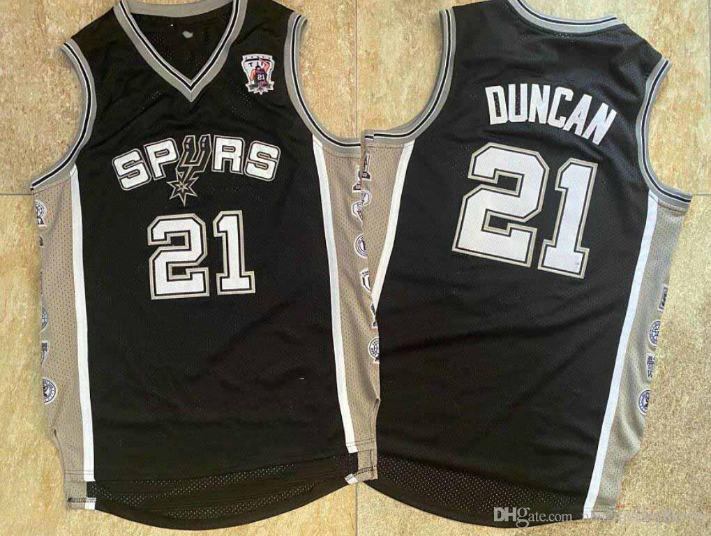 

Men San Antonio Spurs Tim Duncan Exquisite embroidered nba jersey, precision stitched embroidered basketball jersey, Black;red