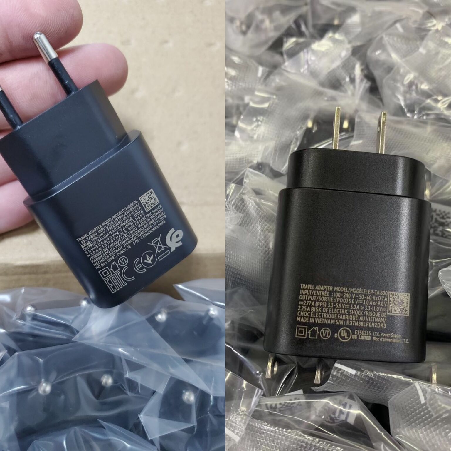 

OEM genuine PD 25W super fast charger power adapter UL EU Plug for galaxy note10 note8 9 10 plus s8 s9 s10 EP-TA800