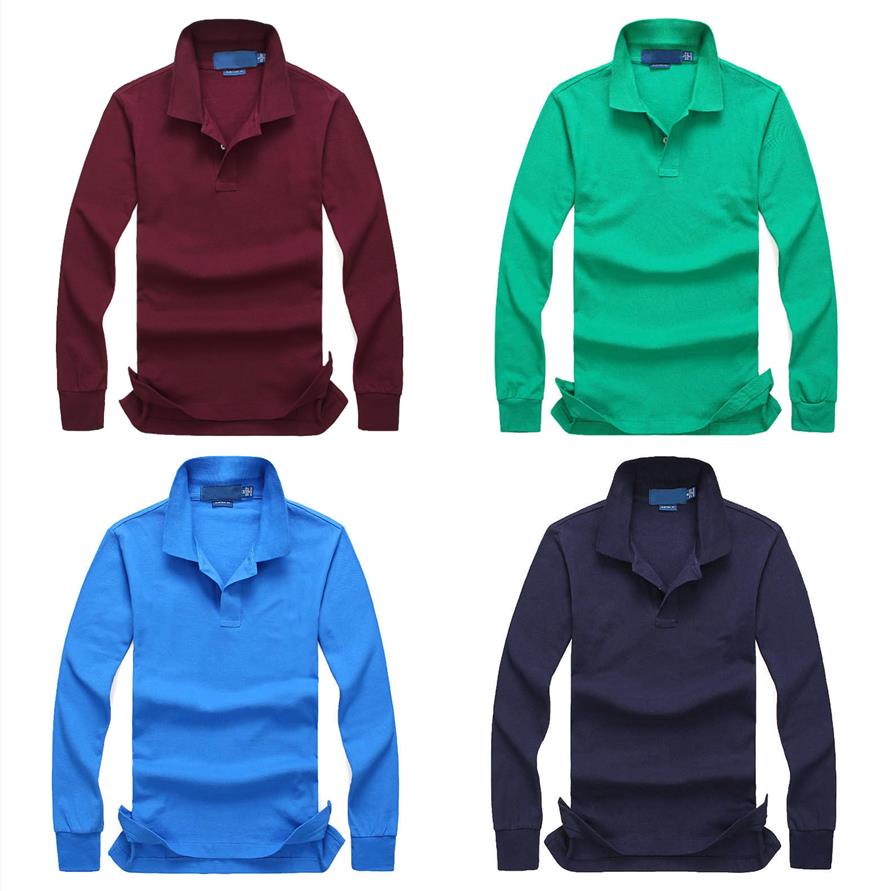 

Men's Polos designer horse polo Tees autumn and winter high-quality 95% cotton fashion long-sleeved shirt casual long sleeve, Green 01