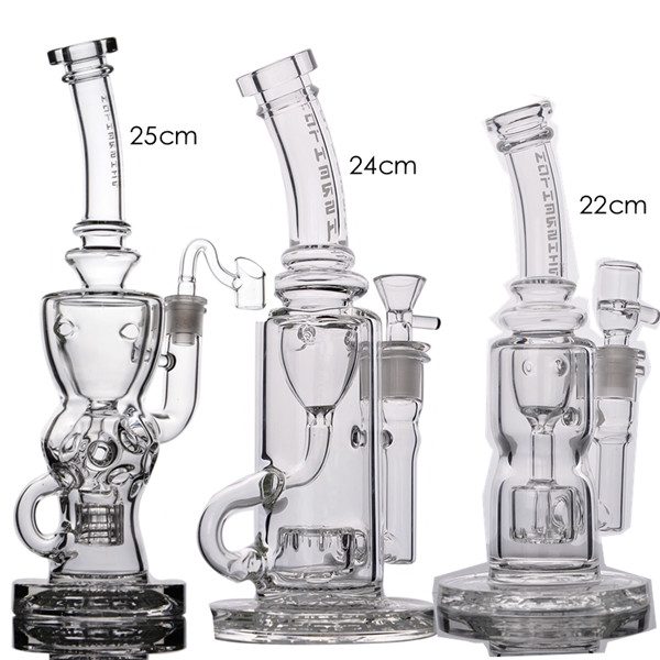 

Three Types Mother Recyler Dab Rigs hookah Kelin Water Bongs ships with Logo Heady Glass Torch Waterpipes Smoking 14.4mm