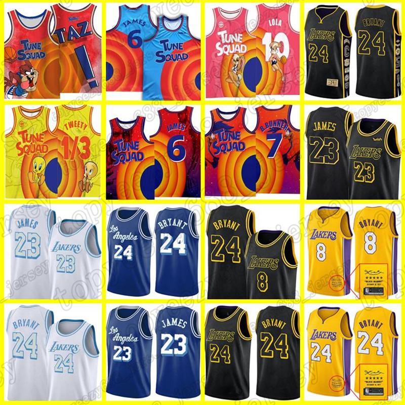 

23 Los 8 LeBron Jersey 6 James Angeles Basketball Bryant Lakers Bill Murray 24 Michael 2021 D.DUCK Lola Bunny 1/3 Tweety R.RUNNER, Black;red