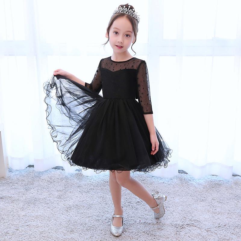 

Girl's Dresses Kids Girls Dress Black Color FashionTutu Ball Gown Wedding / Birthday/ Party /piano Show For 4-13Yrs, As picture